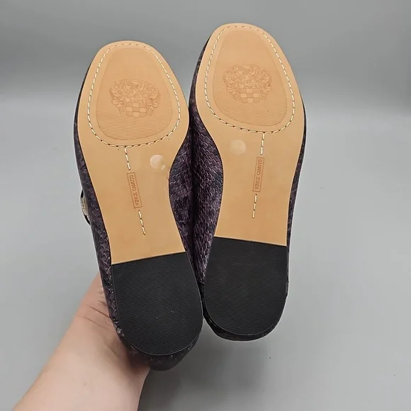 Vince Camuto Leather Slip-On Loafers Padaire Purple Snake Skin Print Wom… - Picture 8 of 9